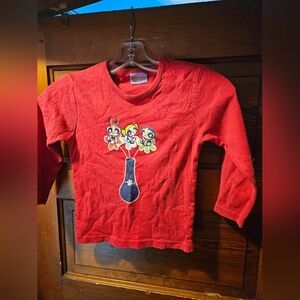 Y2K Girl's Cartoon Network Powerpuff Girl's Red Long-Sleeve Tee